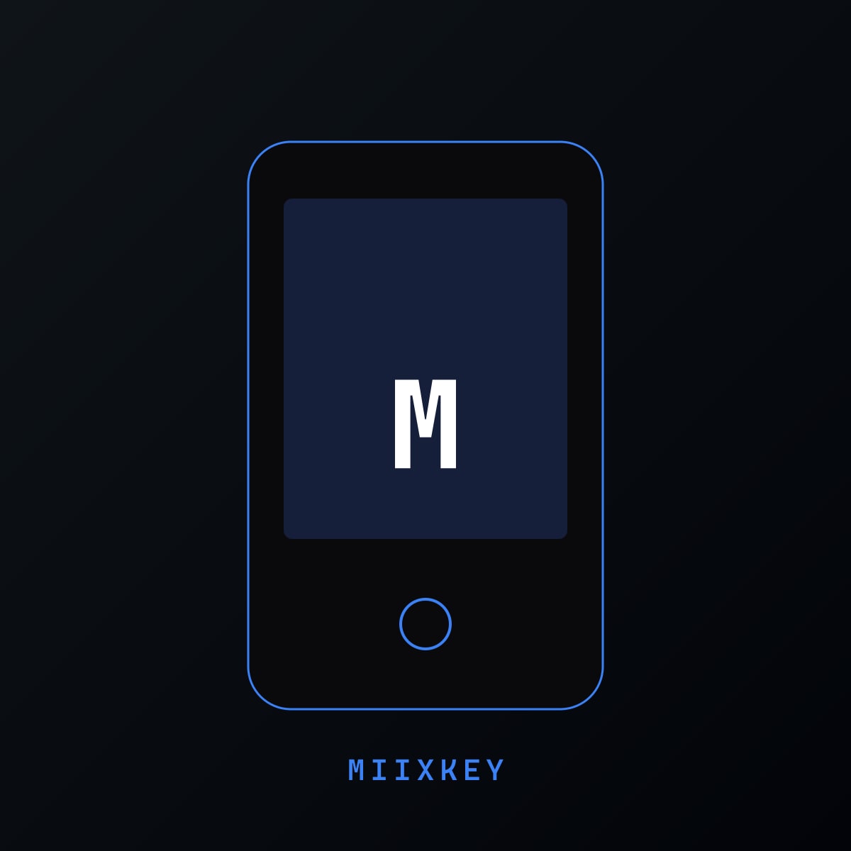 MiixKey touchscreen showing password vault interface