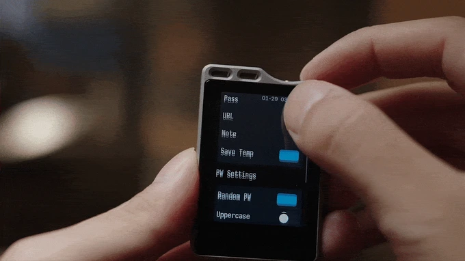 MiixKey generating strong random passwords on-device